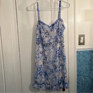 Dress with blue flower pattern